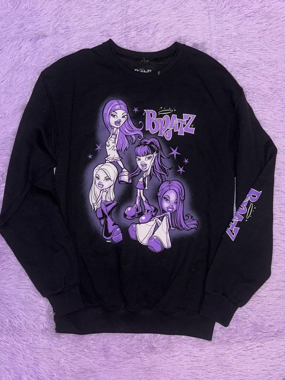 Bratz Black & Purple Graphic Crewneck Sweatshirt